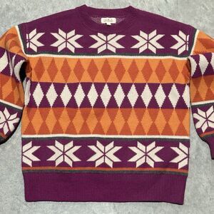 Listicle Sweater Women Small Zermatt Geometric Fair Isle